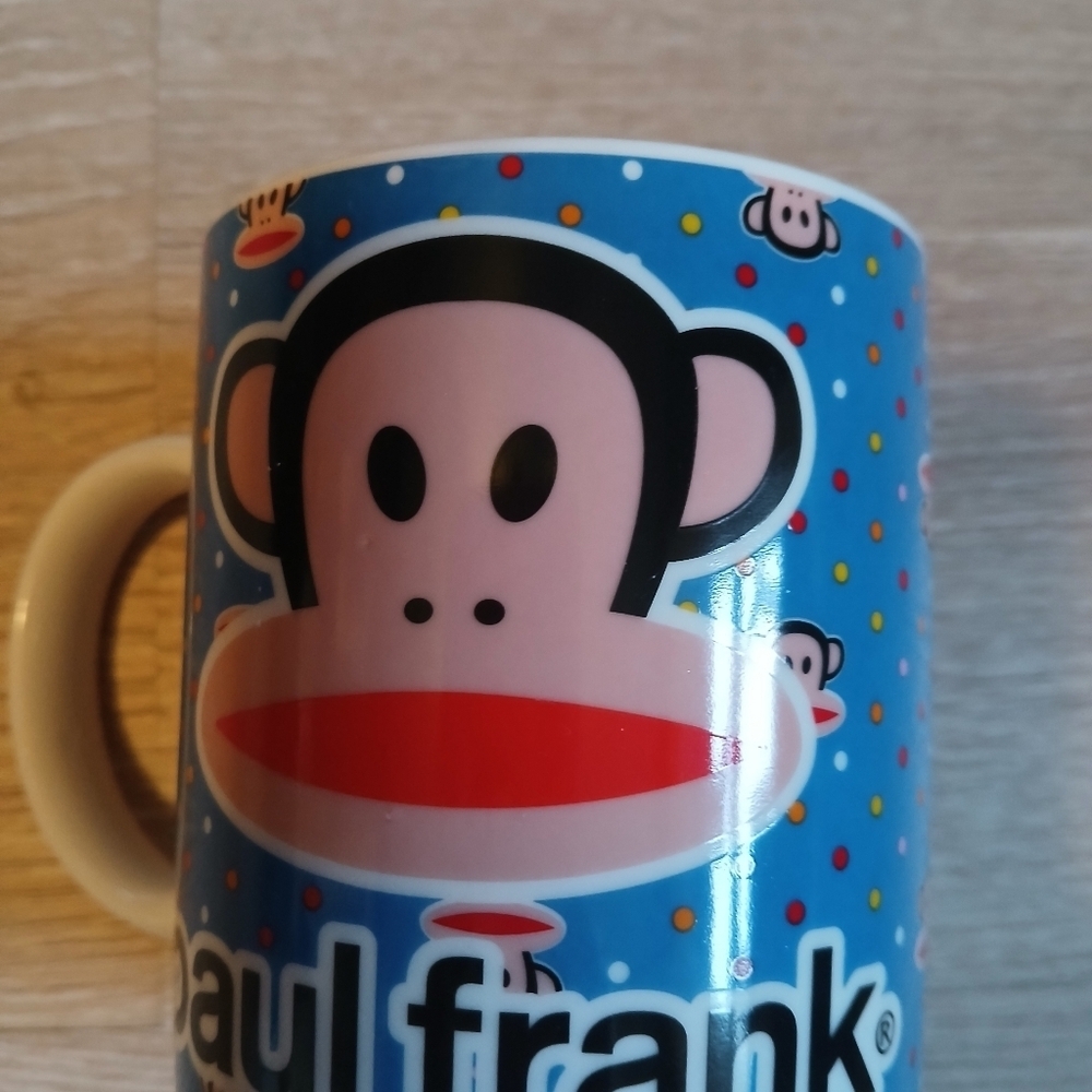 Paul Frank Mug Mid-Century Inspired Julius Monkey Ceramic Coffee Cup NEW Blue - Picture 2 of 7